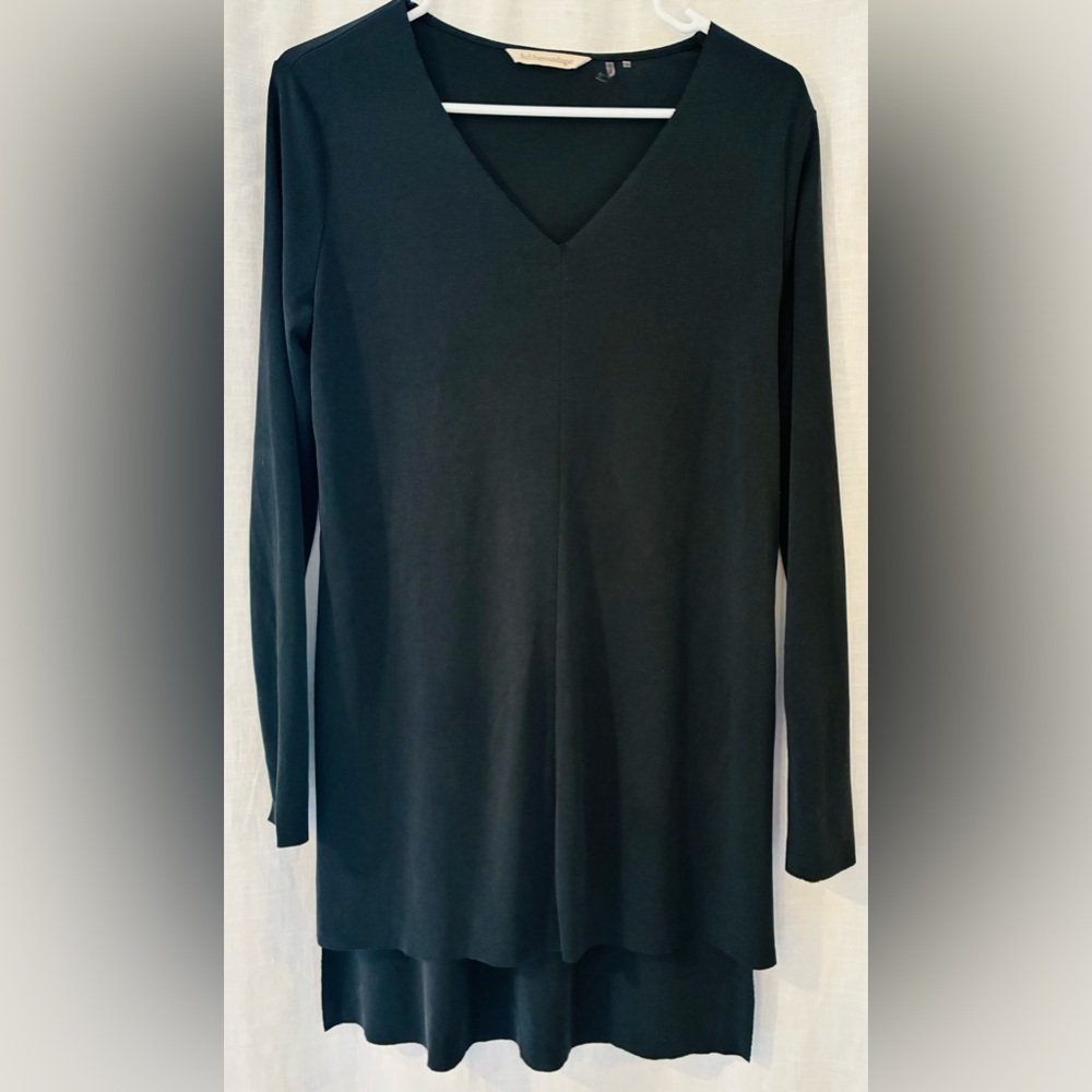 Soft Surroundings Long Black V-Neck Blouse
